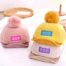 더블윙스 준캡 유아 아동 어린이 스마일뽀글 왕방울 골덴 뽀글이 모자 겨울모자 크리스마스선물 어린이집 유치원
