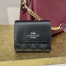 코치 아울렛 호환 블로킹 시그니처 캔버스 스몰 3단 지갑 Coach Small Trifold Wallet In Blocked Signature Canvas CE930