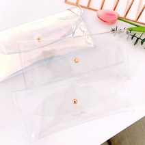 [바보사랑] PVC 수납 파우치 필통 홀로그램 투명 글리터 3종[랄라예나]