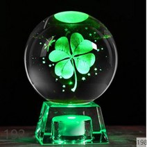 [Art Hongtu] led볼 크리스탈볼 8cm 공간조명 유리구슬 셀프인테리어 소품 취미박스 아이방 여자아이 남자아이 방꾸미기 20대여자 20대남자 생일선물 운석 장식 인테리어소품샵, 로맨틱클로버