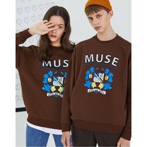 TNGT Signal 브라운 세미오버핏 MUSE 맨투맨