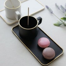 플레이트 머그컵 2P세트 골드라인 모던한 컬러감, 단품