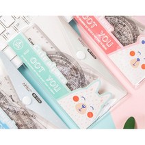 투명 직자 삼각자 각도기 팬시 문구세트 사무용자 컷팅자 학생필기도구 입학준비물