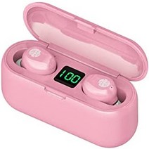 acuvar 완전 무선 블루투스 5.0 충전식 ipx7 방수 이어버드 헤드폰 마이크 2000mah USB 스마트 듀얼 충전 케이스스탠드 서라운드 스테레오 베이스 및 패시브, 분홍색