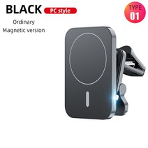 15W 빠른 자기 무선 충전기 자동차 에어 벤트 전화 홀더 마운트 호환 자석 안전 케이스 iPhone 12 13 14 Pr, [04] Type 1 PC Black