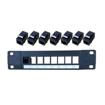 8 포트 스트레이트 CAT5e 패치 패널 RJ45 네트워크 케이블 어댑터 키스톤 잭 이더넷 분배 프레임 UTP 19in