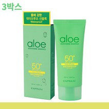 3박스 엔프라니 알로에 워터프루프 선크림 선젤 100ml 비비선크림 선크림세트 방수선크림 청소년선크림 주름개선선크림 보습선크림 자외선차단제 메이크업선크림 선블록 선블락 선블럭