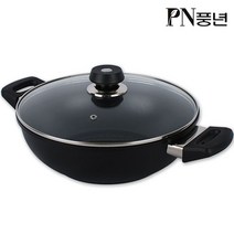 PN풍년 손주물 IH 대용량궁중팬-28cm 전골냄비 인덕션냄비 멀티후라이팬 웍 유리뚜껑포함 전골팬