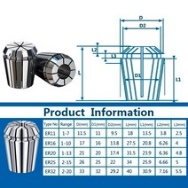 절삭공구홀더 스프링 콜렛 ER 척 CNC 밀링 선반 공구 거치대, 61 ER32 19mm