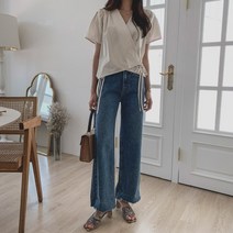 치코엘라 - 리오러 스트링 랩스타일 브이넥 블라우스