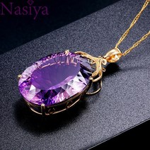 천연 자수정 원석 펜던트 오팔 gemstone charm18k gold plated