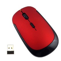 마우스 무선마우스 게이밍마우스 인체 공학적 무선 컴퓨터 USB 2.4GHz 광학 미니 게임 PC 노트북 슬림 Macbook Xiaomi HP Lenovo, [04] Red, 한개옵션1