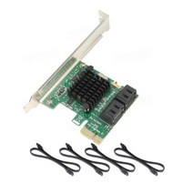 컴퓨터 부품 PCIE-SATA 확장 카드 PCI Express X1-4 포트 SATA 3 3.0 III 6Gbps SSD 컨트롤러 PCI-E SATA3 어댑터 보드 B, 02 with data cable