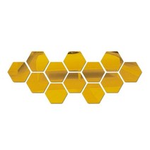벽면 거울 시공 붙이는 시트지 팔각 육각 벽걸이 아크릴 부착 전신12/24/36/48pcs 60pcs 세트 3d 벽 스티커 diy 아트 벽 거실 장식, 60개, 금 46x40x23mm
