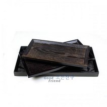 [RA㏓] 옻칠 원목 트레이( 후식쟁반 중) 31 x 17 정사각 고급 손님대접 간식 일식집 미니 예쁜 과자 과일 다용도 디자인 개인 업소용 우드 이쁜 나무 ▷_§Ea, 《본상품》