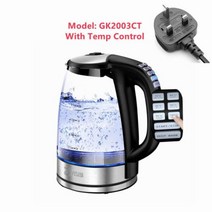 주방용 가전 DEVISIB 가변 온도 전기 주전자 차 커피에 대 한 2.0L 유리 끓인 건조 보호 주방, Digital 220V UK Plug