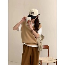 영메이 10컬러 봄 가을 베이직 니트 조끼 YM23086F