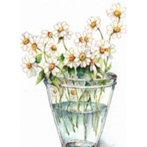보석십자수 DIY 다이아몬드 캔버스 가로형 40 x 30cm, 들꽃 수채화