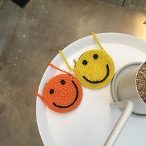 스마일 가방 / 동전지갑 (핸드메이드) 니트지갑 니트가방 오렌지/옐로우 (2 type) 스윗아이