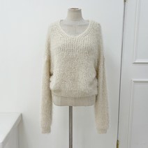 포디룩 (5c) 포슬포슬 가벼운 여리핏 브이넥 퍼니트