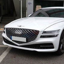 간지 아우디Q7 라디에이터 그릴 포인트 삼색 데칼 튜닝 스티커 인테리어 액세서리 랩핑 용품, H_ 퍼포먼스_조수석