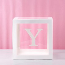 투명 레터 베이비 샤워 상자 생일 결혼식 커스텀 이름 풍선 상자 첫 번째 생일 파티 장식 어린이 베이비 샤워 소녀, 49.BOX Y - 25CM Box