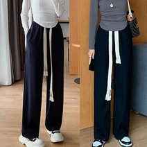 여성 밴딩 와이드 팬츠 트레이닝 바지 캐주얼 츄리닝