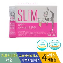 락토테미 가르시니아캄보지아 아연 프로바이오틱스 슬림한 다이어트 유산균 60포 4박스