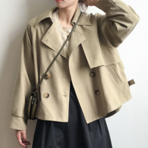여성용 빅사이즈 숏트렌치 코트 재킷