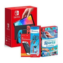 닌텐도 스위치 OLED 본체 네온 + 스포츠타이틀 + 필름 + 겜맥 스포츠킷