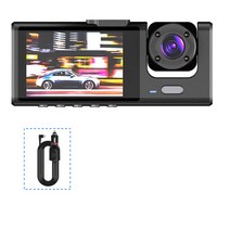 블랙박스 가성비택시 Uber 자동차 DVR 1080P 후면 카메라 3 대시 캠 720P 전면 및 내부 GPS 차량 블랙 박, 01 DVR Charge_02 32G