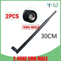 와이파이 증폭기 공유기 인터넷 2.4G WiFi 안테나 12dBi pbx antena 2.4GHz IOT RP-SMA 커넥터 SMA 남성 고 이득 무선 네트워킹 라우터 케이블 pi, [05] 2PCS MALE