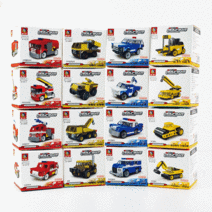 비씨토이 중장비 소방 경찰 밀리터리 자동차조립 풀백 16종세트 레고호환블럭