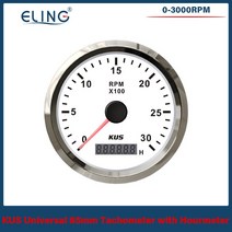 타코미터 rpm측정기 알피엠측정기 RPM측정기 Tus 범용 방수 85mm 엔진 자동차 보트 오토바이 타코미터 3000, 01 3KWS