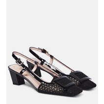Roger Vivier 로저 비비에 Belle Vivier 메쉬 레더 슬링백 펌프스