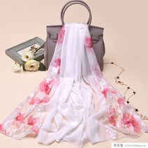 라오농 롱스카프 화이트 레이스스카프 여성롱웨어 코디하기쉬운 스카프 보리 쉬폰 비단스카프 봄가을 슈퍼빅사이즈 실크 비치타월