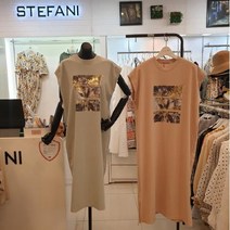 이랜드 [스테파니][스테파니] 캡소매 전사 야자수 원피스 SO1231 뉴코아울산점_울산점