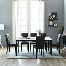 베스트리빙 데미안 에코 화강암 대리석 포세린 통세라믹 6인용 식탁 테이블 세트/의자6개/4colors, 화이트세라믹/초코의자