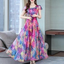 kirahosi 복고 꽃무늬 쉬폰 원피스 슬림 여름 나들이 242호+덧신증정 ABwt2h4z