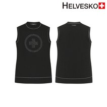 헬베스코 FWKV_853 블랙 여성 니트 라운드 베스트 골프조끼