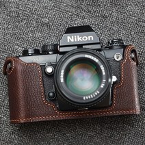 카메라 케이스 가방 소프트 하드 방수 캐리어 Funper 니콘 F3HP F3T 카메라 가죽커버 리얼 소가죽 가방 하프 커버 보호대 앤티크 액세서리, 03 블루