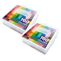 종이나라 단면 색종이 100종 x 5p + 플라스틱 케이스, 100색, 2세트