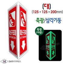 피난구조대 축광표지 삼각기둥형(대)125 x 200mm 입체형 위치표시 SMS-30