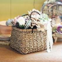 사각 라탄 미니 인테리어 소품바구니 나무바구니 보관