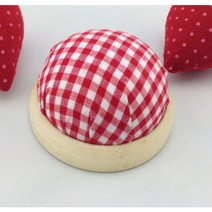 원목 체크 핀쿠션 바늘꽂이, 1개