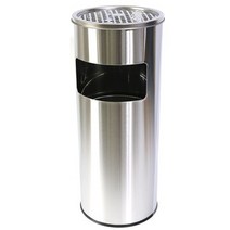 동무 키친프리 원형야외휴지통(중) 재털이 쓰레기통, 모던블랙(몸통)