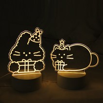 모어모어 아크릴 무드등 고양이 토끼 랙돌 버니