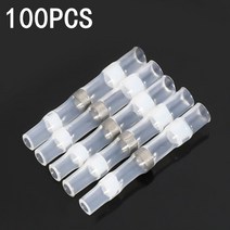 열수축비닐 투명포장지 선물포장비닐 501000 개방수 슬리브 버트 와이어 커넥터 터미널솔더 씰 3:1 핫멜트 케이블, 06 100pcs White