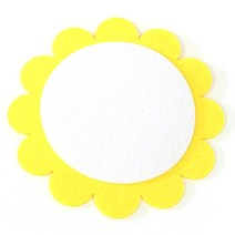 미소꽃판 2입 펠트 환경미화 꾸미기재료 만들기재료, 노랑