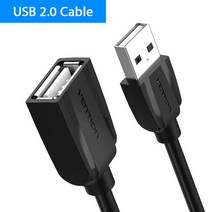 케이블 Vention-USB 3.0 연장 케이블 남성-여성 USB PS4 Xbox 스마트 TV PC, 03 480Mbps-PVC Black_01 0.5m, 1개